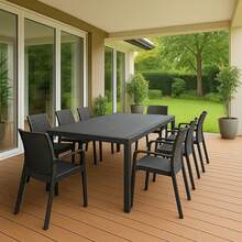 Dmora Arret - set Salotto da Esterno, Nero Antracite, 8 Posti Made in Italy - nero - Visualizzare 1