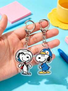 Snoopy Peanut Comic Cartoon Series Acrylic Bag Hanger, Featuring Space Astronaut Snoopy And Funny Penguin Costume Snoopy, Rust-Proof Metal Hardware, Stylish Accessory For Personal Items - Multicolor - View 9