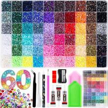 48,000pcs 24/60 Colors Resin Jelly Rhinestone Set, Multi-Color Flat Back Rhinestones, Suitable For Diamond Painting, Includes 4 Bottles Of 10ml B7000 Jewelry Glue And Tools, Christmas Birthday Gift For Women - 4mm - View 2