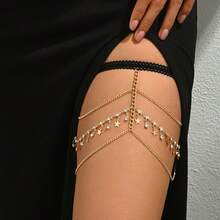 1pc Y2K Vintage Multi-Layer Stacked Leg Chain, Feminine Decorative Body Chain, Fashion Accessory - H0041G - View 2