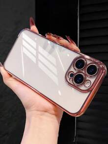 MewTrek Luxury Electroplated Phone Case, Summer New Fashion Silicone Shockproof Protective Soft Shell, Compatible With IPhone, Galaxy, Honor, Reno, MOTO, Unisex, 2026 Model - Pink - View 2