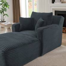 Sofa Bed Mattress - DARK GREY + Corduroy + 1 Seat - View 7