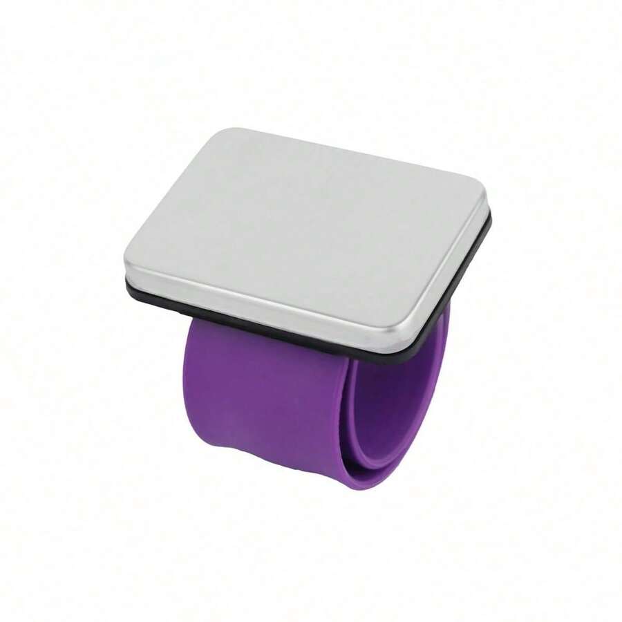 Brazalete Magnético de Silicona para Pinzas y Pasadores - Cojín Porta Alfileres para Peluquería Costura Maquillaje y Salón de Belleza - Morado - Ver 1