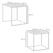 Tables pour la maison, blanc, acier, 40 x 40 x 40 cm - Multicolore - Voir 4