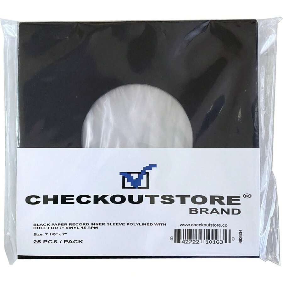 CheckOutStore Paper Record Polylined With Hole For 7" Vinyl 45 RPM (Inner Sleeves) - View 1