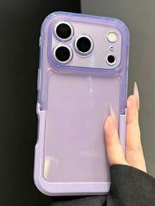 極簡純色透明手機殼，適用於 iPhone 17 Pro Max 17 Pro 17 16 15 14 13 Pro Max，鏡頭保護軟背蓋 - 淺紫/透紫 - 查看 2