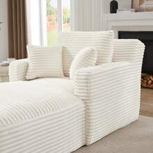 Sofa Bed Mattress - Cream + Corduroy + 1 Seat - View 5