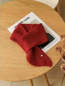1pc Solid Color Polyester (Polyester) Scarf, Autumn/Winter Cross-Over Small Scarf, Warm Neck Warmer, Simple Neck Scarf, Perfect Gift For Girlfriend Or Best Friend, Suitable For Autumn/Winter Outdoor Wear - Multicolor - View 16
