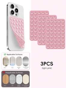 Double-Sided Silicone Suction Cup Phone Holder, Reusable Waterproof Non-Slip Phone & Tablet Suction Mount, Hands-Free Phone Stand, Suitable For Mirror, Glass, Tile, Self-Adhesive Phone Holder, For Makeup, Shower, Cooking, Video Recording - Multicolor - View 16