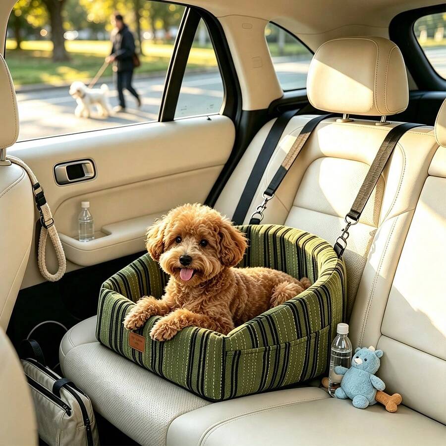小型與中型犬貓專用加高汽車座椅床，寵物旅行座墊，適用於寵物外出與室內寵物床