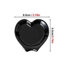 1pc Black/White Cute Heart-Shaped Ceramic Spoon Rest, Cute Coffee Spoon Holder, Porcelain Kitchen Utensil Rack, Suitable For Kitchen Countertop, Stove, Coffee Bar, Dining Table Decor Accessory, Small Teaspoon Holder, Gift - View 8