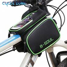 Cycle Zone Bicycle Front Frame Bag Large Capacity Storage Bag Handlebar Bag Front Frame Cap Bag Cycling Storage Bag Touchscreen Phone Bag Touchscreen Head Bag Large Capacity Cycling Bag Waterproof Multi-Function Bag Cycling Accessories Tool Storage - Multicolor - View 1