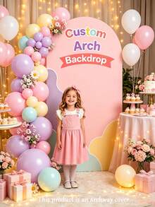 Custom Photo & Text Arch Decor, Personalized Wedding & Birthday Backdrop, Double-Sided Elastic Cover DIY Arch Wall Panel, Stretchable Wrinkle-Resistant Polyester Fabric, Party Decoration - Multicolor - View 4