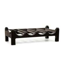 Estante Botellero de Plástico PP para 4 Botellas de Vino, Organizador de Almacenamiento Apilable para Cocina y Despensa, Soporte Horizontal de Color Marrón Oscuro, 43x23x13cm - Negro - Ver 9