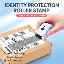 ABS Privacy Protection Roller Stamp – Covers Sensitive Information And Addresses To Prevent Identity Theft And Data Leaks; Stylish Design And Premium Feel; Ideal For School Use And Back-To-School Needs. (Pack Includes Replacement Ink And Storage Box) - A - View 11