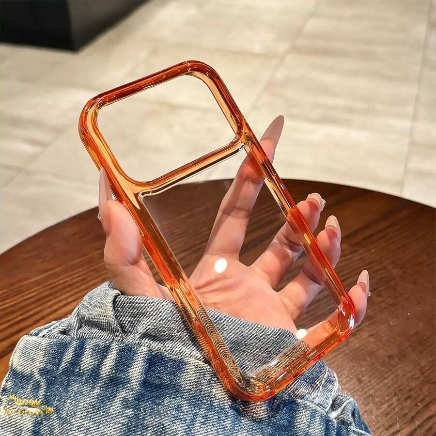 Compatible With Apple Phone 17 Air 16e Pro Max 15 14 13 Plus Orange Shockproof Protective Case