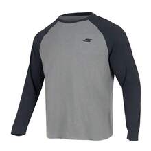 Skechers Unisex Raglan Long Sleeve T-Shirt Skin-Friendly Breathable Loose Color-Block Base Layer Top - Dark Grey - View 2