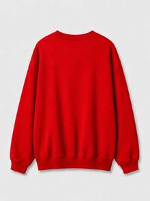 2026New Arrival Bestseller Women's Casual "PARKE" Letter Print Loose Pullover Sweatshirt, Encountering Lazy Fashion, Women's Graphic Tops Clothes. - 紅色 - 查看 2