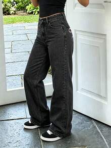 Jeans casuales para adolescentes, versátiles para la escuela y el uso diario - Gris - Ver 4