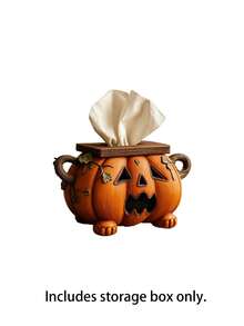 Penutup Kotak Tisu Halloween, Tempat Serbet Resin, Dekorasi Kamar Mandi dan Dapur Halloween yang Lucu - A - View 11