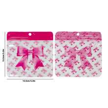 50pcs Party Gift Packaging Bags, Jewelry Accessory Decorative Packaging Bags, Pink Bow Pattern Packaging Bags, Gift Self-Sealing Storage Bags, Transparent Gift Packaging Bags, Reusable, Suitable For Holiday Birthday, Wedding, Party Gift Packaging Bags, Daily Storage Bags And Plastic Self-Sealing Bags. - Gift Bags - View 6