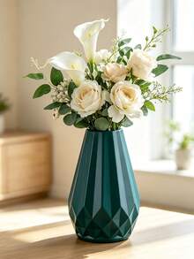 1pc Plastic Vase, Nordic White Plastic Vase, Unbreakable, Suitable For Tulip Flower Arrangement, Home Decor, Can Be Placed On Table, Bookshelf, Fireplace Mantel, Entryway, Dining Table Center, Decorative Room, Glass Vase - Multicolor - View 5