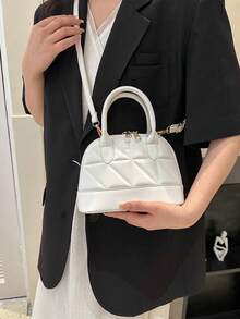 Women's Shell Quilted Handbag - White - View 4