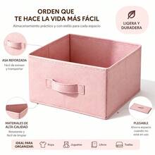 Pink Underwear Storage Box, Non-Woven Fabric Closet Organizer With Cardboard Reinforcement For Drawers And Shelves, 31x31x15cm Storage Container - 粉色 - 查看 7