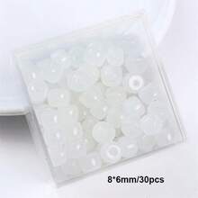 30pcs 8*6mm Retro Imitation Jade Glass Cylinder Loose Beads, Handmade DIY Jewelry Accessories, Spacer Beads For Bracelet Necklace Earring Craft Making - 8*6mm Glass Tube Beads - View 9