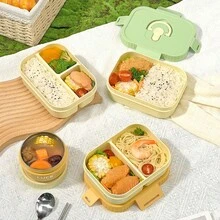 Bento Box Adult, Compartment Food Container, Microwavable Lunch Containers, PP Meal Prep Containers With Dividers, Leakproof Student Lunch Box With Lid, Divided Food Storage Containers, Adult Lunchable Snack Containers, Travel Food Containers - Multicolor - View 6