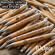Mixed Color Quotes Series Retractable Ballpoint Pens Large Capacity Set (50/80/100pcs) – Back To School Clickable Writing Pens, Creative Gift And Office Signing Pens, Suitable For Teachers And Students - Bamboo Pen - View 9