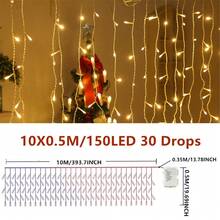 Battery Box Christmas Icicle Lights - LED String Lights With 8 Modes, Perfect For Outdoor Holiday Decor, Garden, Patio And Halloween, Christmas Decoration, Suitable For Christmas, Wedding, Bar, Cafe Salon And Store Display - Battery-powered Fairy Lights - View 11