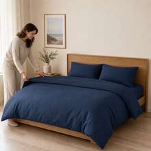 POLIGONO Duvet Covers Sets - Navy Blue - View 3