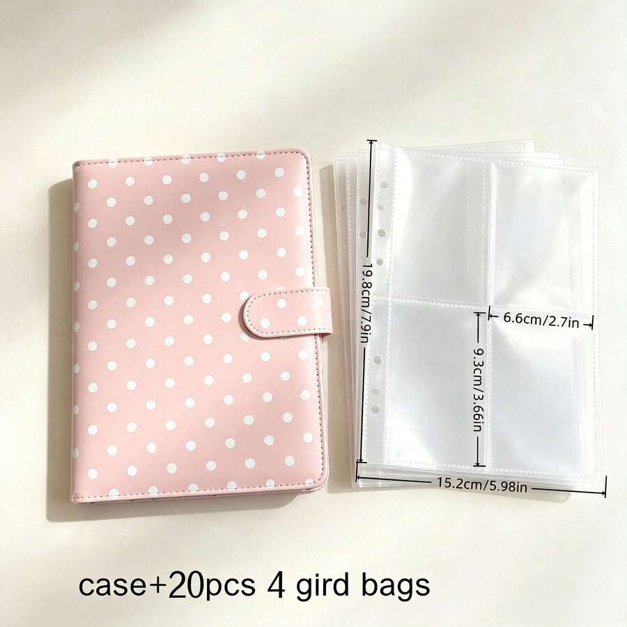 A5 活頁筆記本,彩色波點圖案,亮面漆皮封面,學校用品,居家財務管理 - A - 查看 1