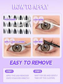 ELYCO10 Transparent Stem False Eyelashes 8-16mm Mixed Length Cartoon Style 120 Clusters Segmented Eyelashes D Curl DIY Self-Application Eyelashes Wet Look Sharp Anime Style Single Cluster Eyelashes With 0.05mm Ultra-Thin Invisible Stem Single Cluster Eyelashes Segmented Eyelashes False Eyelashes - D - View 6
