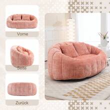 Bean Bag Sofa - Beige Chenille, Comfortable Accent Chair For Home And Outdoor Use - 粉色 - 查看 5