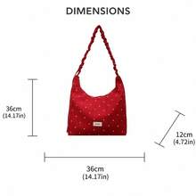 Burgundy Floral One-Shoulder Gym Bag, Large Capacity Soft Fabric Lightweight And Comfortable, Pleated Wide Strap Reduces Burden And Pressure, Sturdy And Durable Construction, Exquisite And Feminine Floral Details, Suitable For Fitness, Commuting, Short Trips And Other Scenarios - Red - View 2