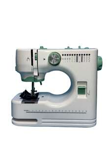 SMEGGEMS High-End Household Electric Sewing Machine, Green, Double-Needle Double-Thread, Automatic Winding 12-Stitch Edge Locking, Metal Tip, Adjustable Speed, One-Button Reverse Sewing, With Lighting, Suitable For Family Use, Handmade DIY, Holiday Gifts - Mint Green - View 2