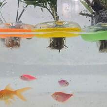 4pcs Water Planting Pots, Suitable For Hydroponic Green Plants And Aquarium Landscaping, Float On Water Without Sinking. Includes 4 Floating Holders In Random Colors + 4 Mesh Grids +4 Cleaning Sponge Strips - A - View 6