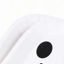 20/25/30/50/100PCS Disposable Paper Tableware Set 10 Inch Ghost Shaped Paper Plates & Napkins, Black & White Cartoon Ghost Design, Wavy Edge, Suitable For Halloween Party, Dessert Table, Family Gathering, Holiday Decoration - Multicolor - View 6