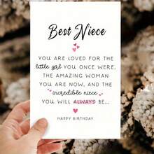1pc Fun Birthday Card For Niece – Suitable For Any Occasion; The Perfect Gift For Your Favorite Niece. - A - View 3