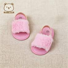 RABEISIR 春夏女嬰學步鞋，3-18個月嬰兒毛絨室內拖鞋 - 紫丁香色 - 查看 7