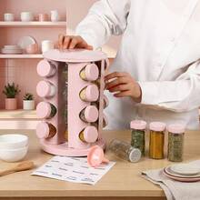 16-Can Stainless Steel Smooth Rotating Spice Rack - Durable Space-Saving Countertop Spice Shelf, 360° Rotation, Multi-Tier Design, Kitchen Pantry Storage Organizer, Home Kitchen Decor,304 Stainless Steel - Multicolor - View 3