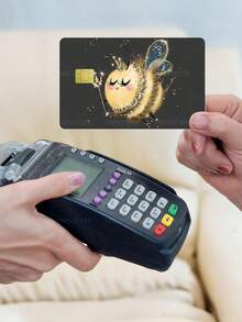 1pc Angel Bee Credit Card Sticker Privacy Protection Card Skin, Cute Holiday Gift PVC Material Anti-Fingerprint Anti-Scratch Wear-Resistant Card Cover, Suitable For Chip Cards, Bank Cards, Credit Cards, Transportation Cards, Student Campus Cards Personalized DIY - Multicolor - View 2
