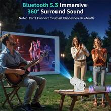 Smart Mini Projector, 1280*720P Native Support 4K Android 11, Equipped With Bluetooth 5.0 And Dual-Band WiFi 6, 300 ANSI Allwinner H713 Chip, Portable Outdoor Home Theater, Includes Screen And Remote Control, Suitable For Movie Night, Home And Office Use - EU C Type Plug(220-240V) - View 11