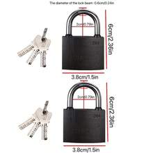 2 Heavy Duty Metal Padlocks With 3 Keys - Indoor/Outdoor Weatherproof Security Locks | Rust-Resistant Copper Core, Dust Cover And Steel Chain - Suitable For Gates/Sheds/Storage Cabinets/Cages (Padlock Set) - Black - View 9