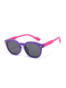 1 Pair Kids Fashion Dual-Color Silicone Sunglasses, Suitable For 3-14 Years Old Boys And Girls, Versatile Kids Eyewear, Personalized Photo Posing, Comfortable And Ultra-Lightweight - Multicolor - View 18