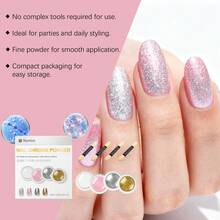 Nail Glitter Powder - Pink - View 10