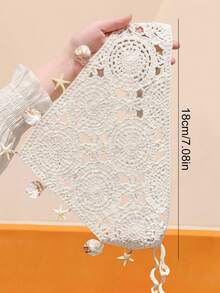 1 قطعة/مجموعة وشاح رأس مثلث كروشيه لعطلة الشاطئ، رباط قابل للتعديل مع قلادة صدفة ونجم البحر، وشاح شعر ديكوري بأجواء الشاطئ والتخييم - مناسب للنساء والفتيات، للاستخدام اليومي والمدرسة والحفلات والعطلات - متعدد الألوان - مشاهدة 6
