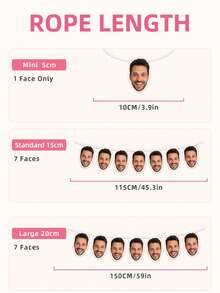 1/7/14/21pcs Customized Face Photo Banner, Handmade Cut Paper Fun Face Portrait Garland, Personalized Party Decor, Home And Event Wall Decoration, Thoughtful Gift For Parents, Newlyweds For Birthday, Christmas, Halloween, Wedding Party And More - Multicolor - View 5